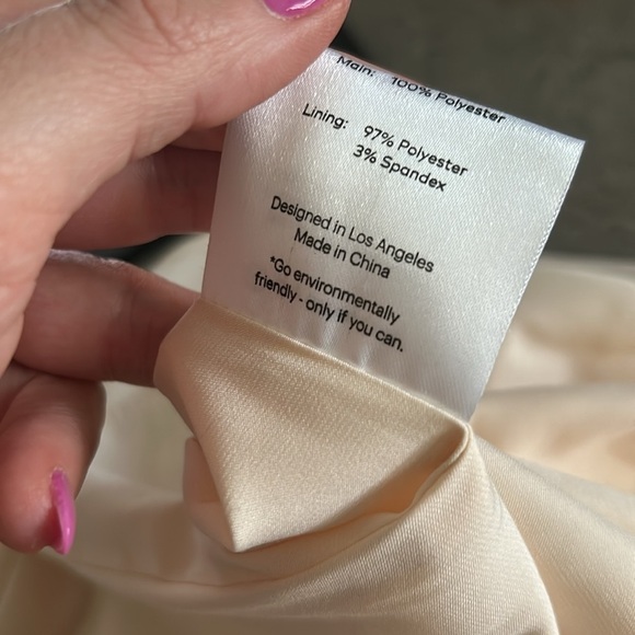 Fame and Partners Sleeveless Maxi Dress Side Slit in Ivory Sz 6